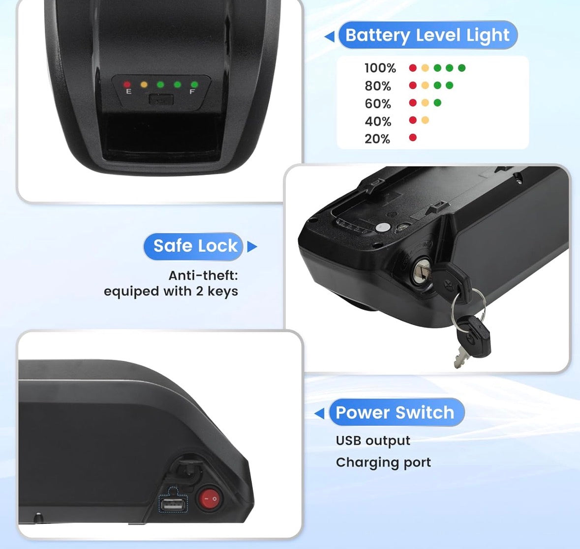48V 10Ah Lithium Ebike Battery